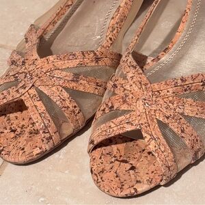 IMPO cork Esumi low wedge flats NWOB mesh size 9.5